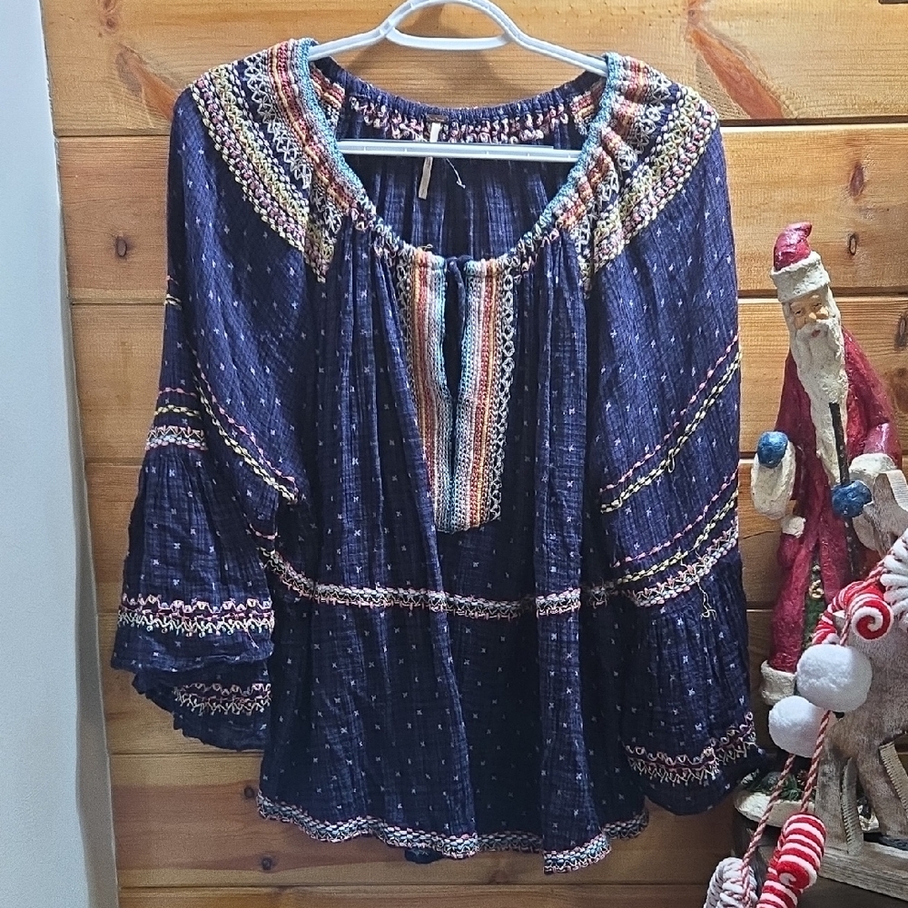Free People Multicolor Boho Top, Oversized!